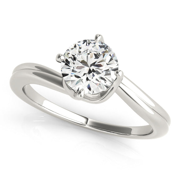 Solitaire Engagement Ring Twisted Basket in Plain Band