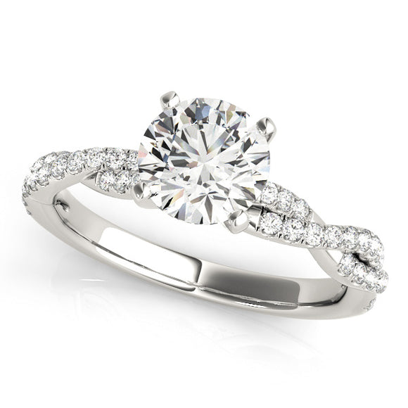 Solitaire Engagement Ring Twisted Band