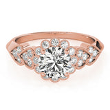 Vintage Lily Milgrain Engagement Ring