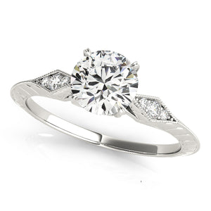Engraving Knife Edge Solitaire Engagement Ring
