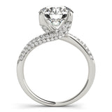 Solitaire Engagement Ring Triple Rows of Micro Pave'