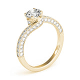 Milgrain Solitaire Engagement Ring Three Sided Pave'