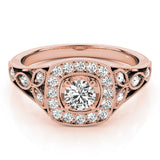 Vintage Halo Engagement Ring