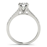 French Pave' Solitaire Engagement Ring