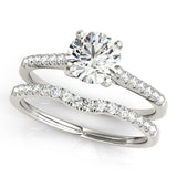 French Pave' Solitaire Engagement Ring