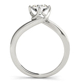 Solitaire Engagement Ring Twisted Basket in Plain Band