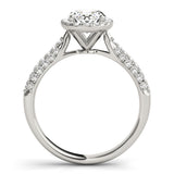 Oval Halo Engagement Ring Micro Pave' Band