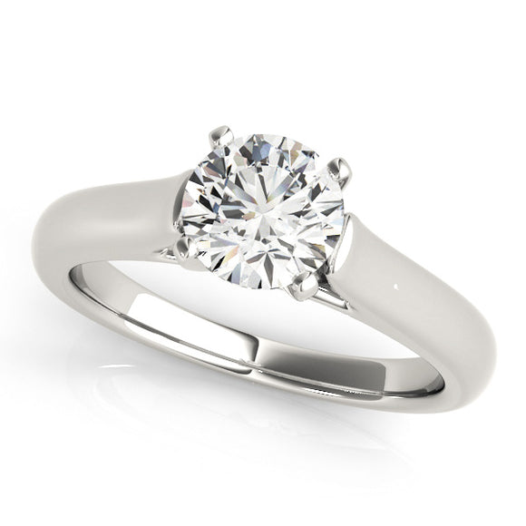 Solitaire Engagement Ring Plain Band